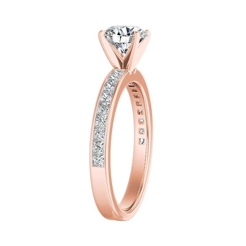 Auriya 14k Gold Classic 1 carat TW Channel-set Round Diamond Engagement Ring (G-H, VS1-VS2)