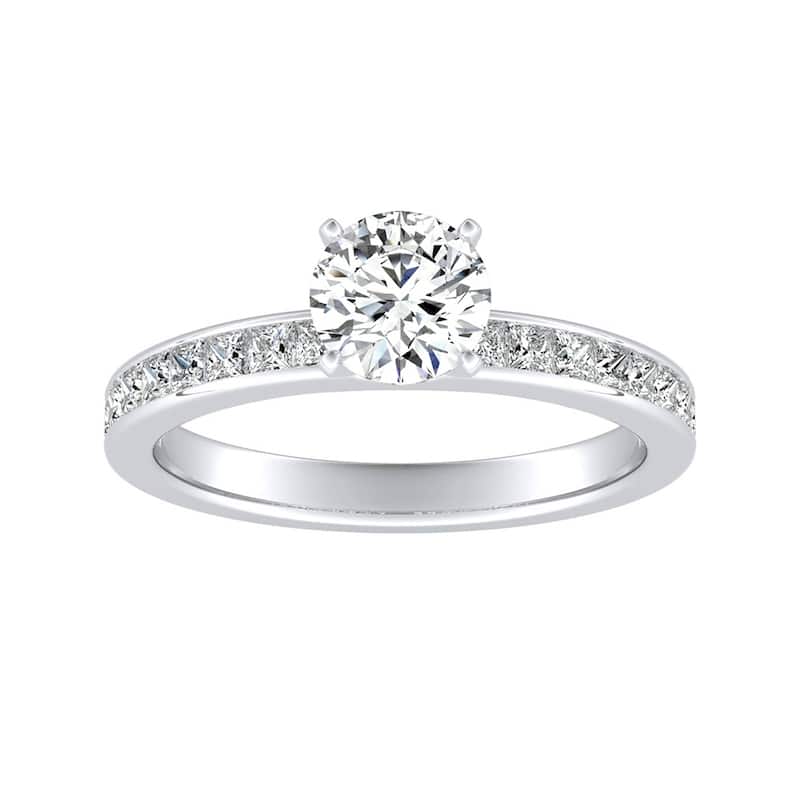 Auriya 14k Gold Classic 1 carat TW Channel-set Round Diamond Engagement Ring (G-H, VS1-VS2) - 8.5 - White