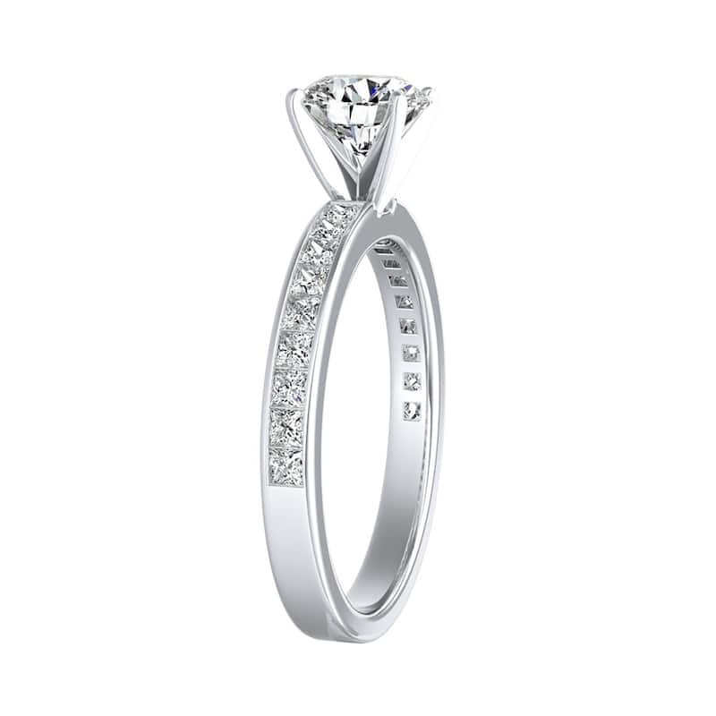 Auriya 14k Gold Classic 1 carat TW Channel-set Round Diamond Engagement Ring (G-H, VS1-VS2)