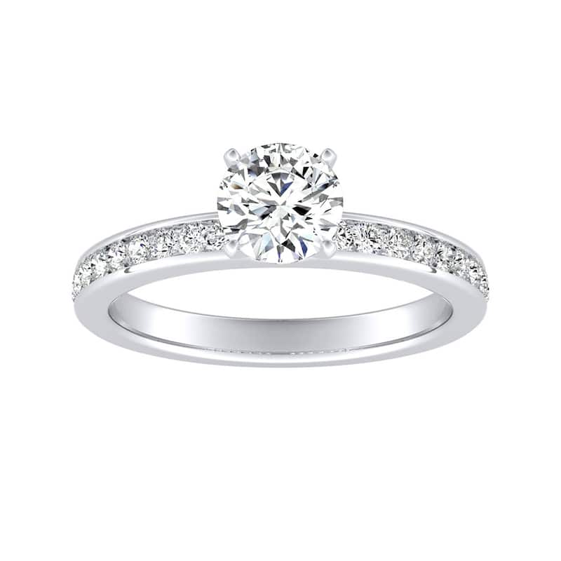Auriya 14k Gold Classic 3/4 carat TW Channel-set Round Diamond Engagement Ring (G-H, VS1-VS2) - 6 - White