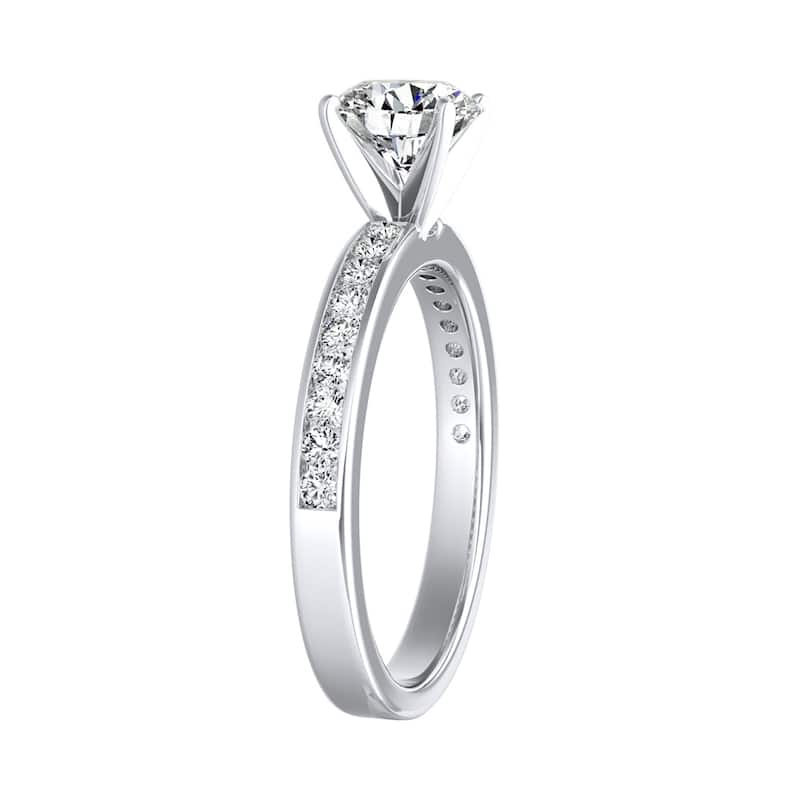Auriya 14k Gold Classic 3/4 carat TW Channel-set Round Diamond Engagement Ring (G-H, VS1-VS2)