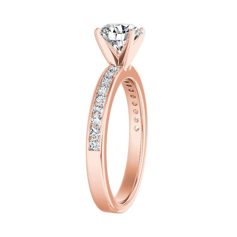 Auriya 14k Gold Classic 3/4 carat TW Channel-set Round Diamond Engagement Ring (G-H, VS1-VS2)