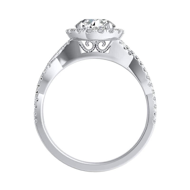 Auriya 14k Gold Twisted 7/8ctw Round Halo Diamond Engagement Ring (G-H, VS1-VS2)