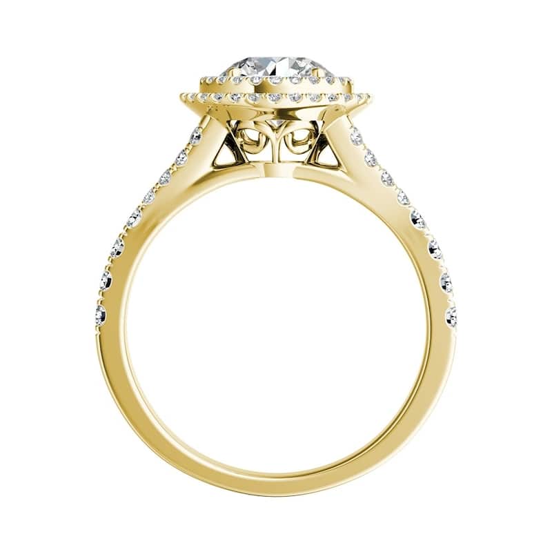 Auriya 14k Gold Round 1 carat TW Double Halo Diamond Engagement Ring (G-H, VS1-VS2)