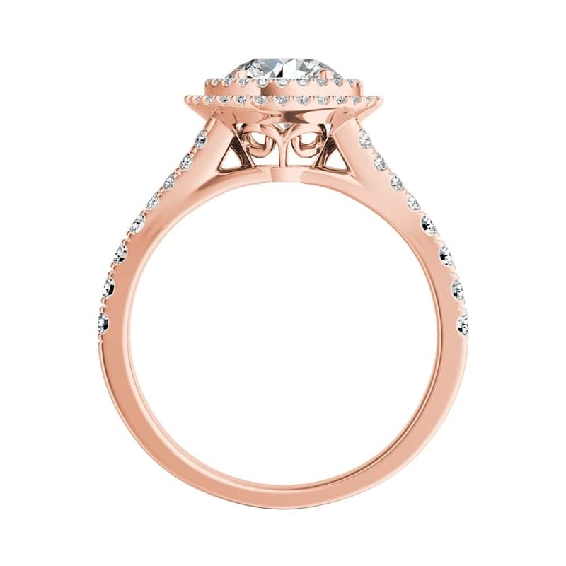 Auriya 14k Gold Round 1 carat TW Double Halo Diamond Engagement Ring (G-H, VS1-VS2)