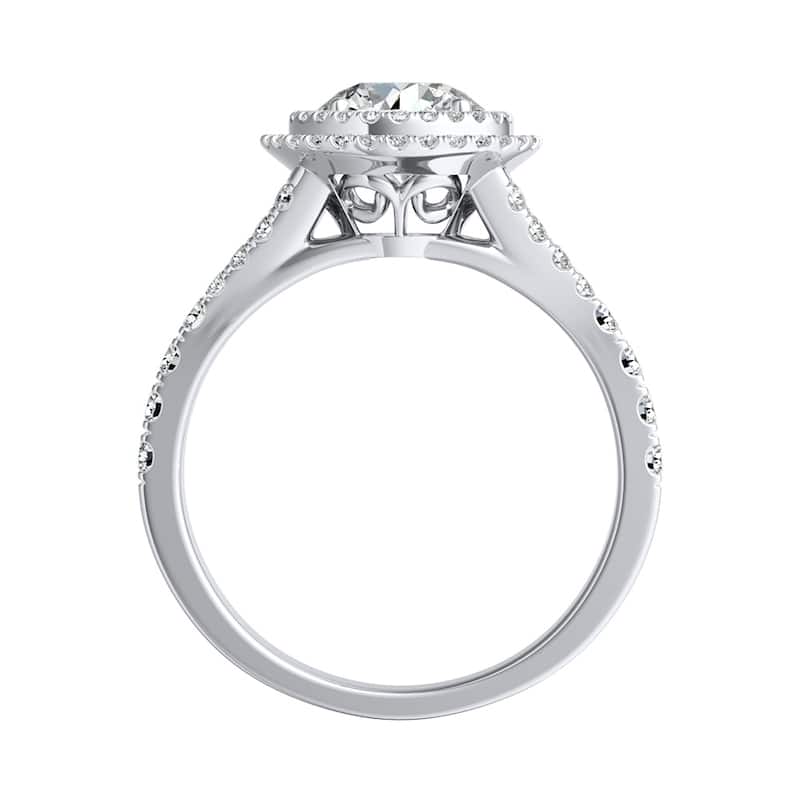 Auriya 14k Gold Round 1 carat TW Double Halo Diamond Engagement Ring (G-H, VS1-VS2)
