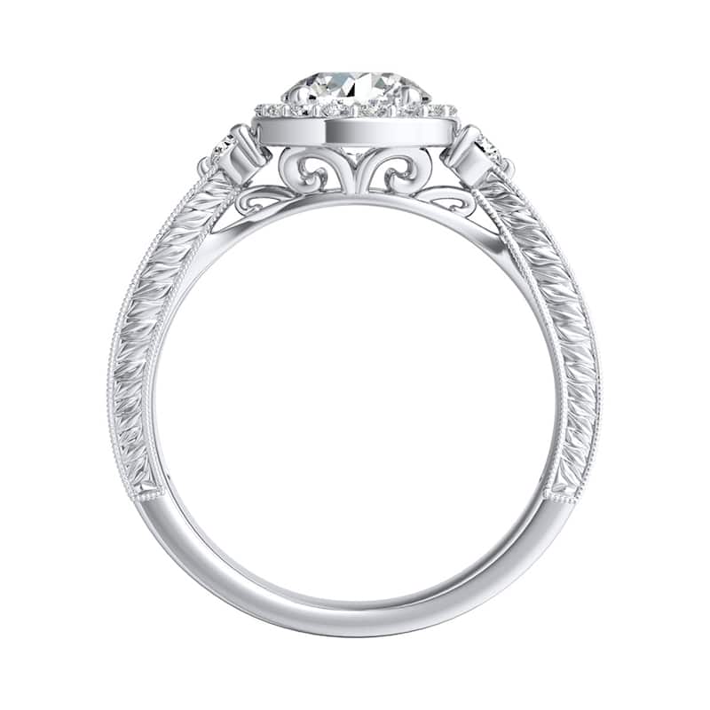 Auriya 14k Gold Vintage 3/4 carat TW Round Halo Diamond Engagement Ring (G-H, VS1-VS2)