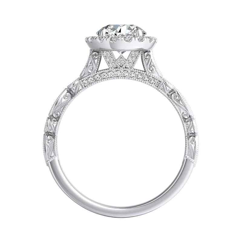 Auriya 14k Gold Vintage 7/8ctw Round Halo Diamond Engagement Ring (G-H, VS1-VS2)