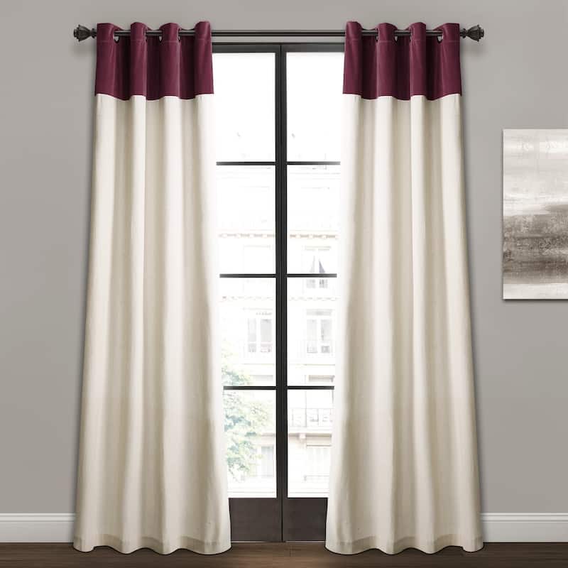 Lush Decor Milo Linen Window Curtain Panel Pair