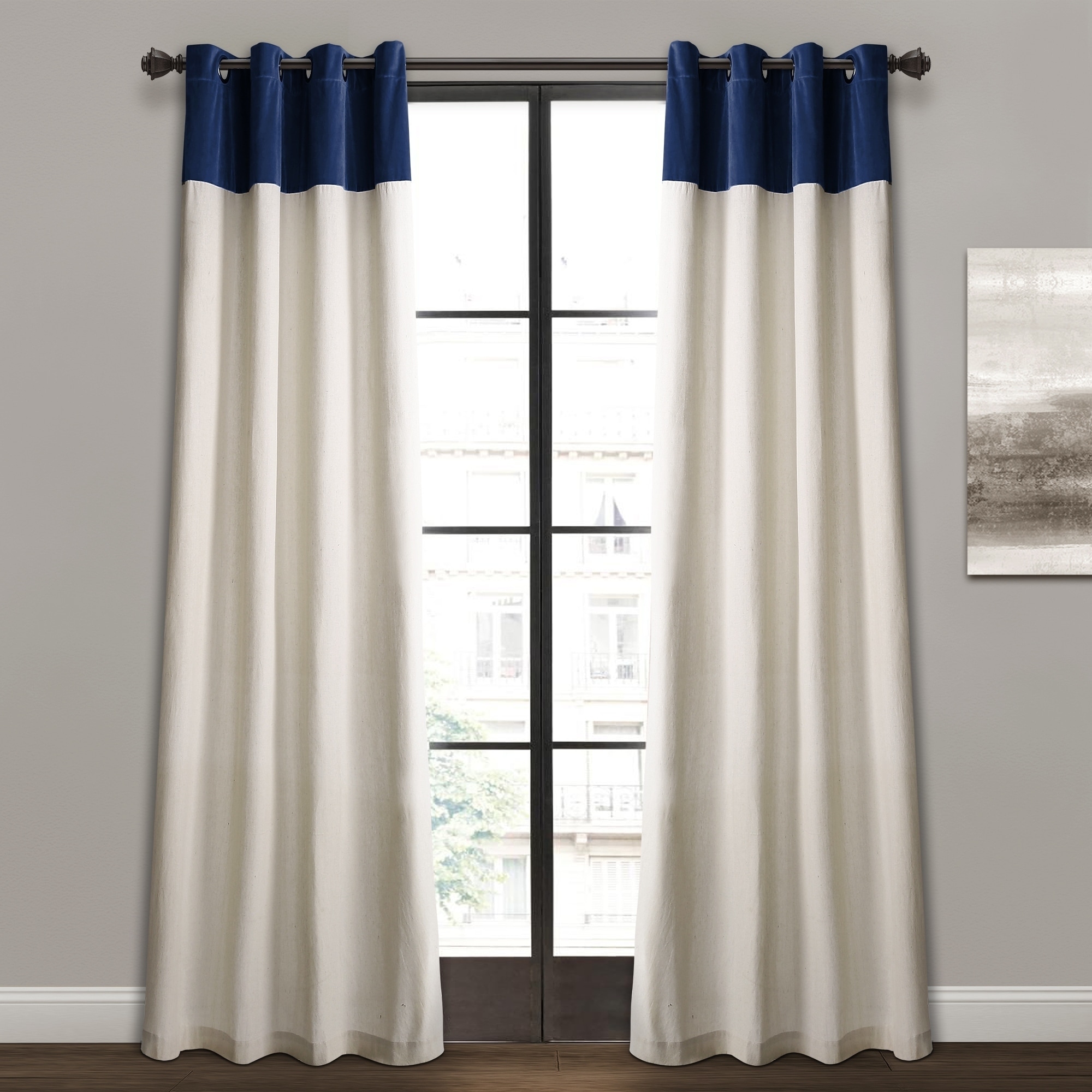 Shop Lush Decor Milo Linen Window Curtain Panel Pair On Sale