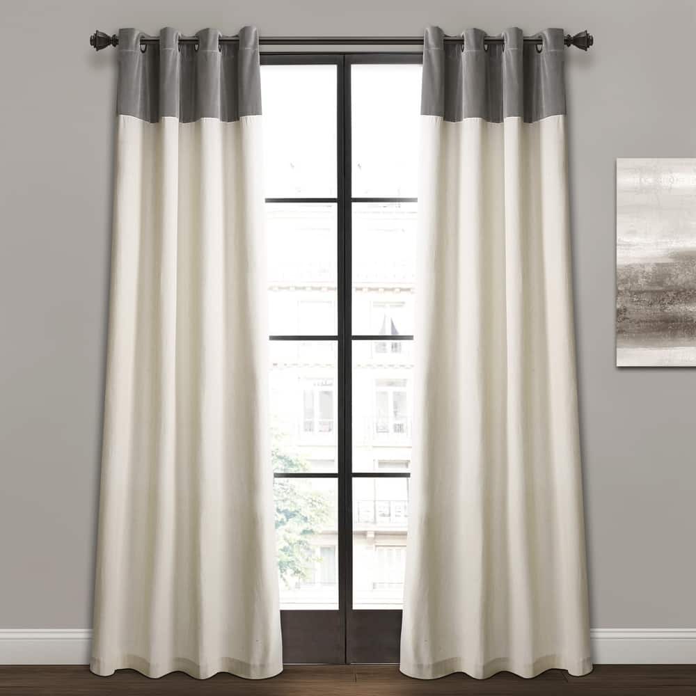 Lush Decor Milo Linen Window Curtain Panel Pair