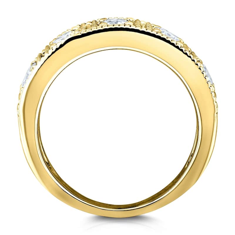 Annello by Kobelli 14k Gold 7/8ct TGW Milgrain Framed Five Stone Moissanite Womens Wedding Ring (5mm), GH/VS