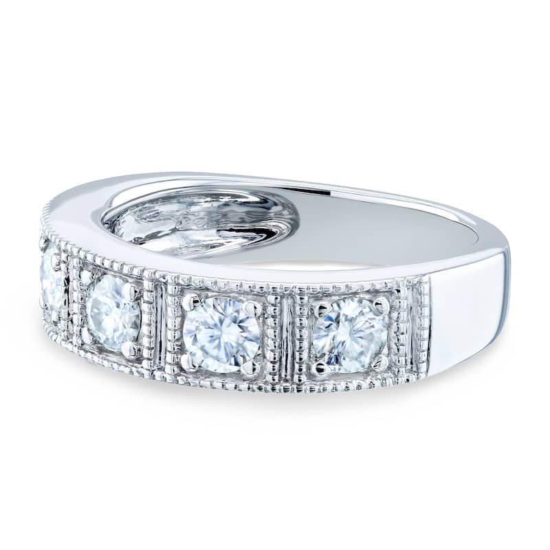 Annello by Kobelli 14k Gold 7/8ct TGW Milgrain Framed Five Stone Moissanite Womens Wedding Ring (5mm), GH/VS