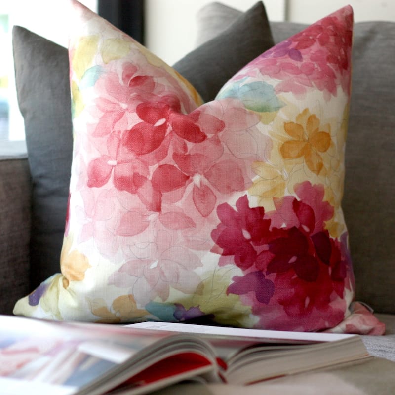 May Flower Cotton 12x20 Throw Pillow with Polyfill Insert