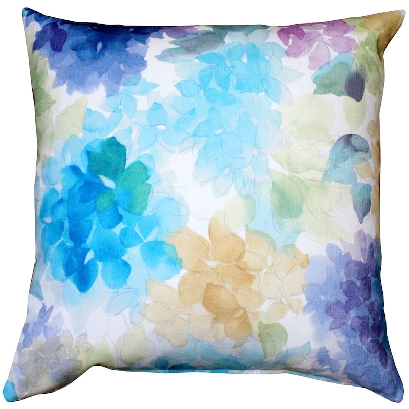 May Flower Cotton 12x20 Throw Pillow with Polyfill Insert - 20"x20" - Blue