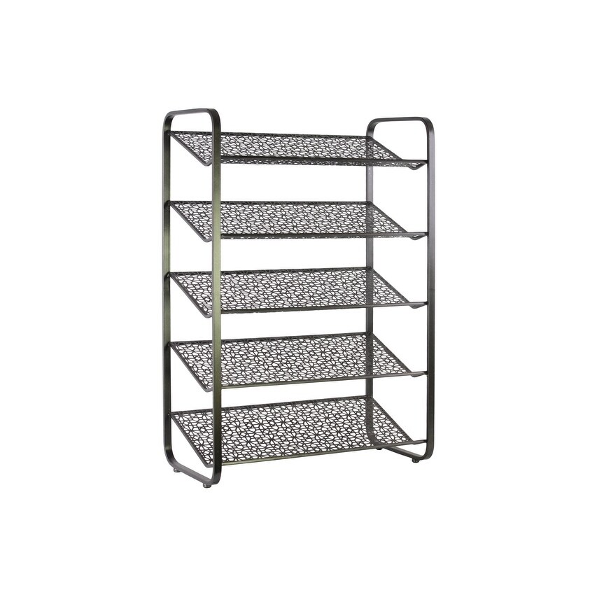 Benzarametal 5 Tier Shoe Rack Metallic Gunmetal Gray Dailymail