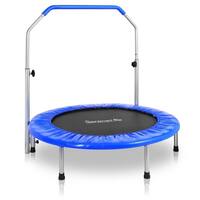 SereneLife SLSPT409 Portable & Foldable Trampoline 40" in-Home Mini Rebounder with Adjustable Handrail, Fitness Body Exercise