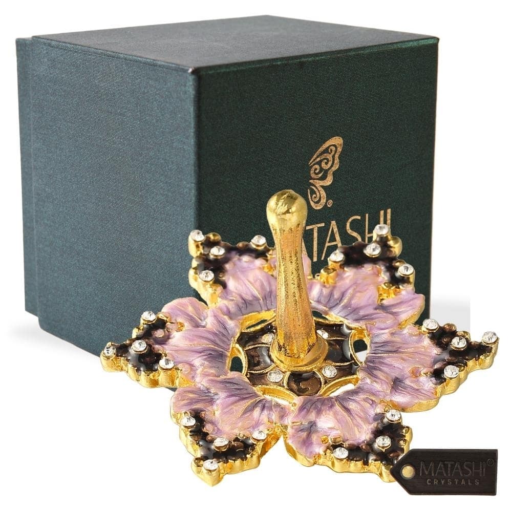 Hand-Painted Spinning Dreidel Ornaments Elegant Jewish Decor by Matashi Crystals