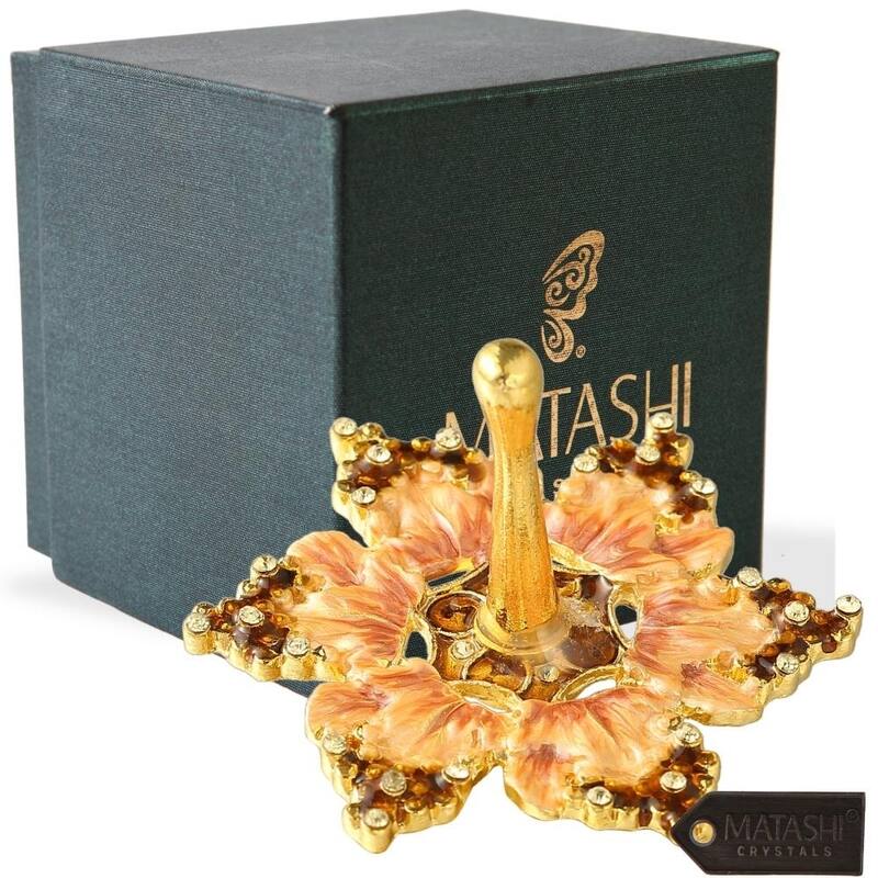 Hand-Painted Spinning Dreidel Holiday Ornaments Elegant Crystals by Matashi