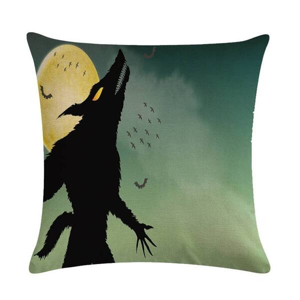 Shop Halloween Wolf Men Series Printed Cotton Linen Pillow Cases