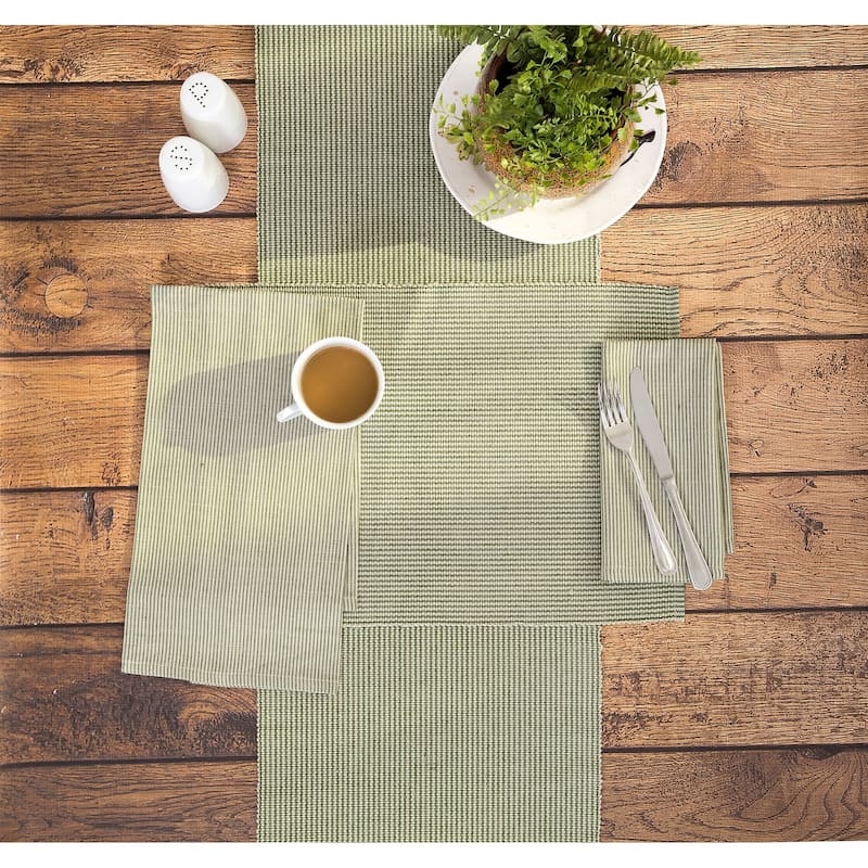 Port Stripe Rustic Table Runner - Fern