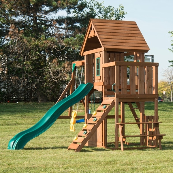 swing set with fort