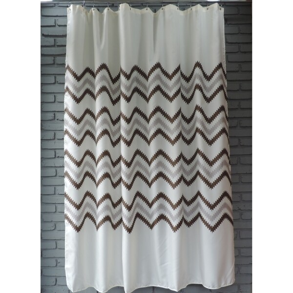 grey and brown shower curtain