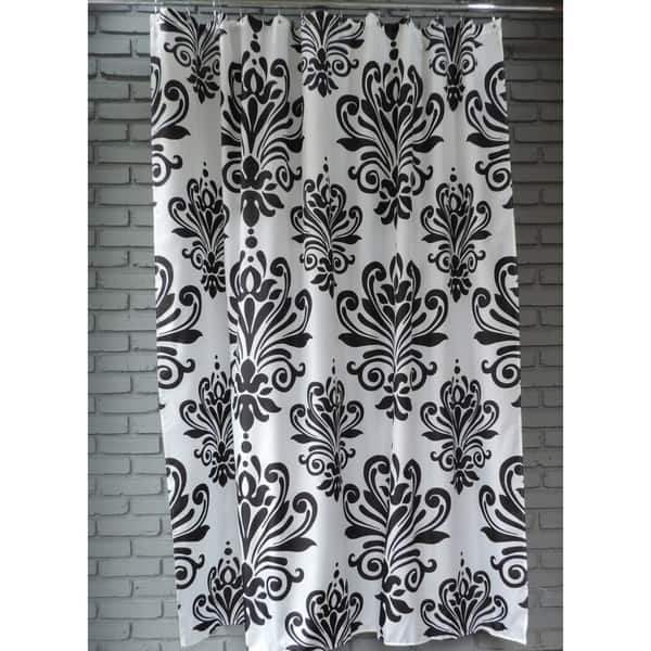 Extra Long Shower Curtain 72 x 78 Inch Gamma Brown And White