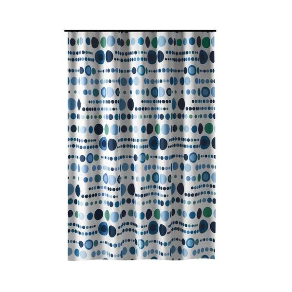 Shop Gamma Extra Long Shower Curtain 78 X 72 Inch Polka Dot Blue