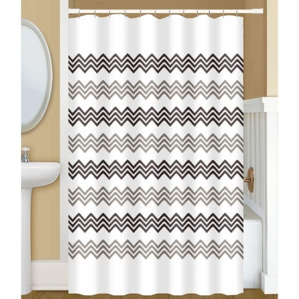 Extra Long Shower Curtain 72 x 78 Inch Gamma Brown And White