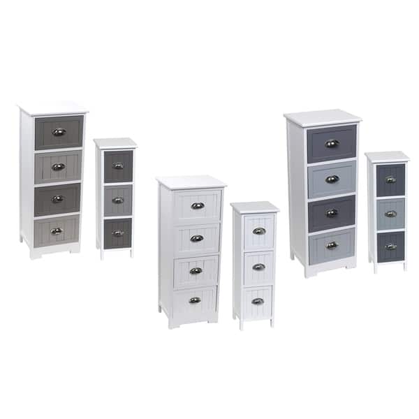 Shop Evideco 3 Or 4 Drawers Storage Unit Wood Metal Handles