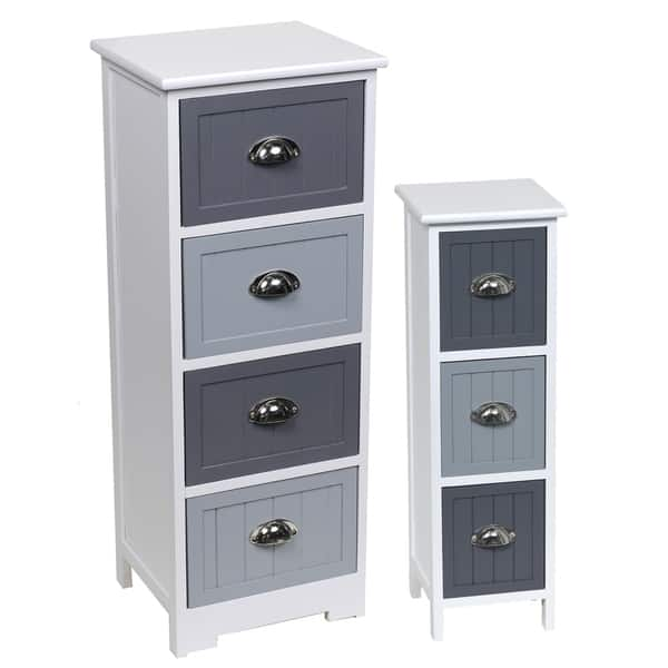 Shop Evideco 3 Or 4 Drawers Storage Unit Wood Metal Handles