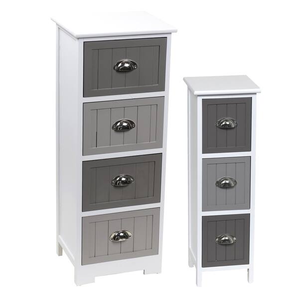 Shop Evideco 3 Or 4 Drawers Storage Unit Wood Metal Handles