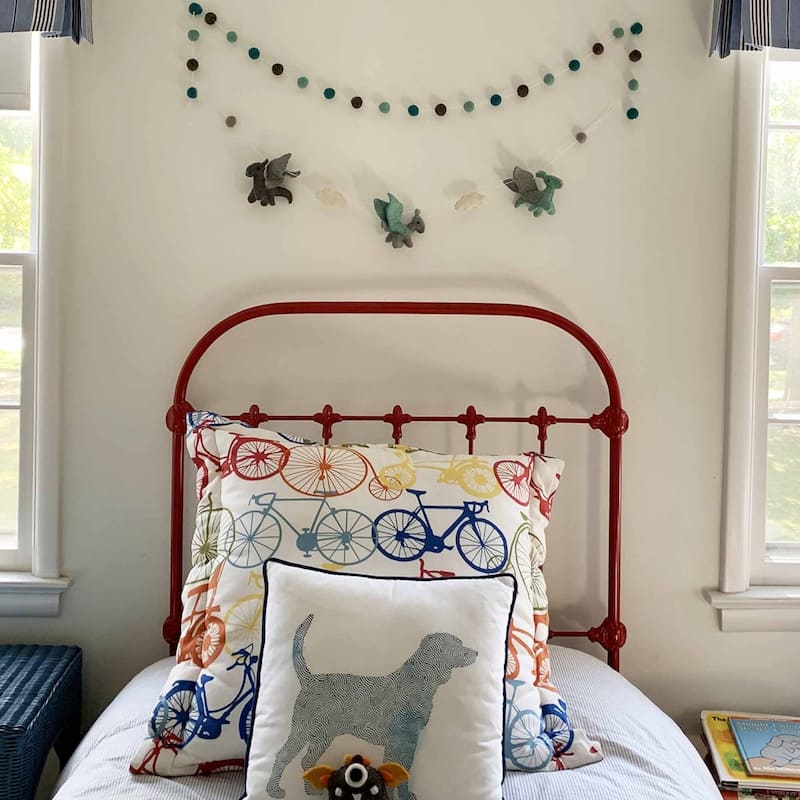 The Curated Nomad Thrift Handmade Felt Dragon Hanging Garland - N/A