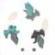 preview thumbnail 6 of 6, The Curated Nomad Thrift Handmade Felt Dragon Hanging Garland - N/A Blue