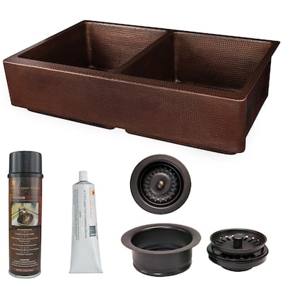 Premier Copper Products Retrofit Kitchen Sink and Drain Package (KSP3_KA50DB35227)
