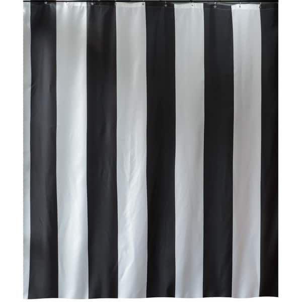 Shop Gamma Extra Long Shower Curtain 78 X 72 Inch Black Stripes