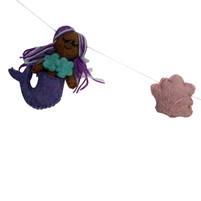Handmade Mermaid Felt Garland (Nepal)