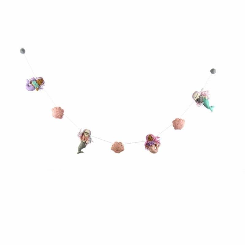 Handmade Mermaid Felt Garland (Nepal)