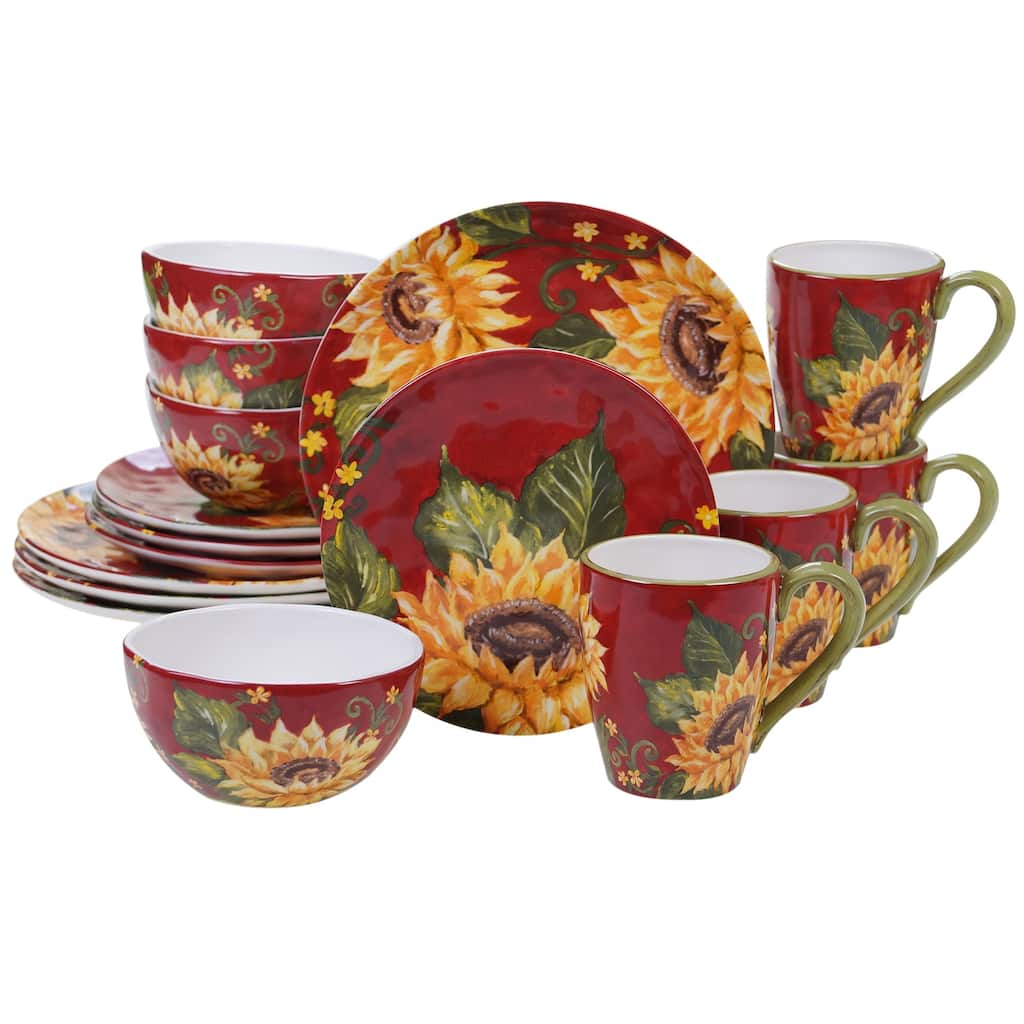 Certified International Sunset Sunflower 16-piece Dinnerware Set