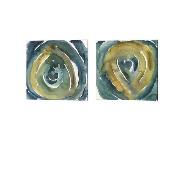 Chariklia Zarris 'Peacock Reflection' Canvas Art (Set of 2)