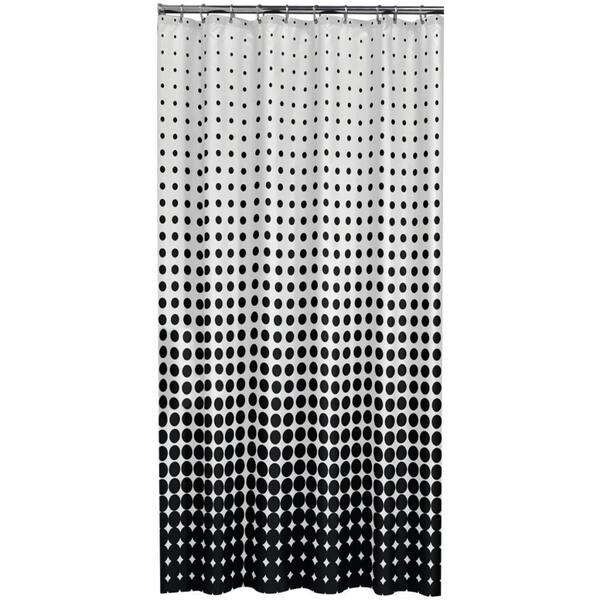 Sealskin Extra Long Shower Curtain 78 x 72 Inch Speckles Black Fabric