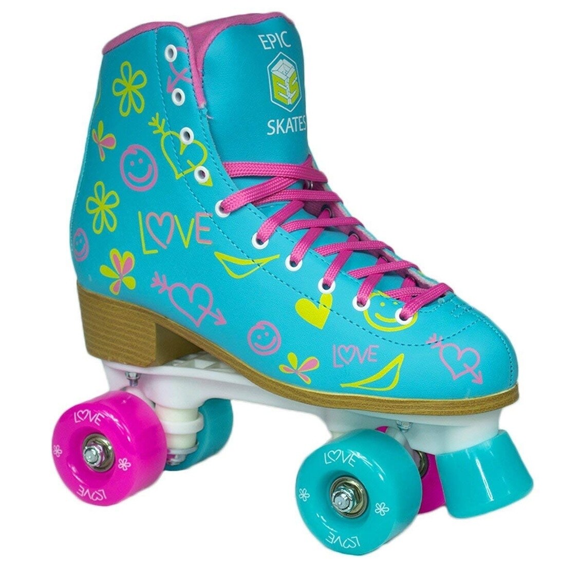 Epic New Classic Black & Pink High-Top Quad Roller Skate Bundle w/ Bag,  Laces, & Pom Poms! (As Is Item) - Bed Bath & Beyond - 31804634