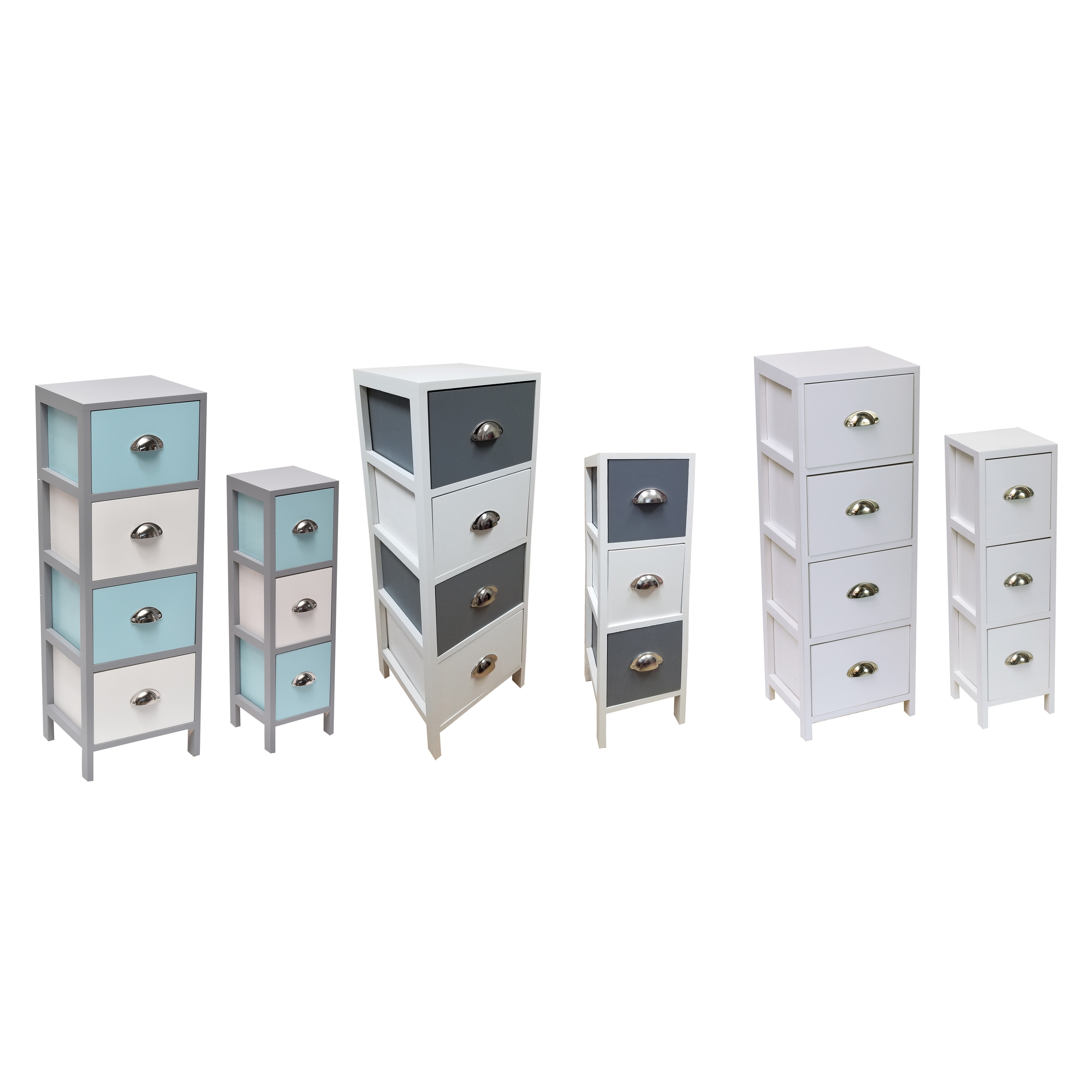 Shop Evideco 4 Drawers Storage Unit Wood Metal Handles Free