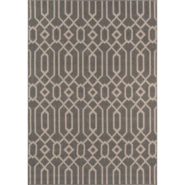 Momeni Baja Links Machine Made Polypropylene Grey Indoor Outdoor Rug - 3'11" x 5'7"