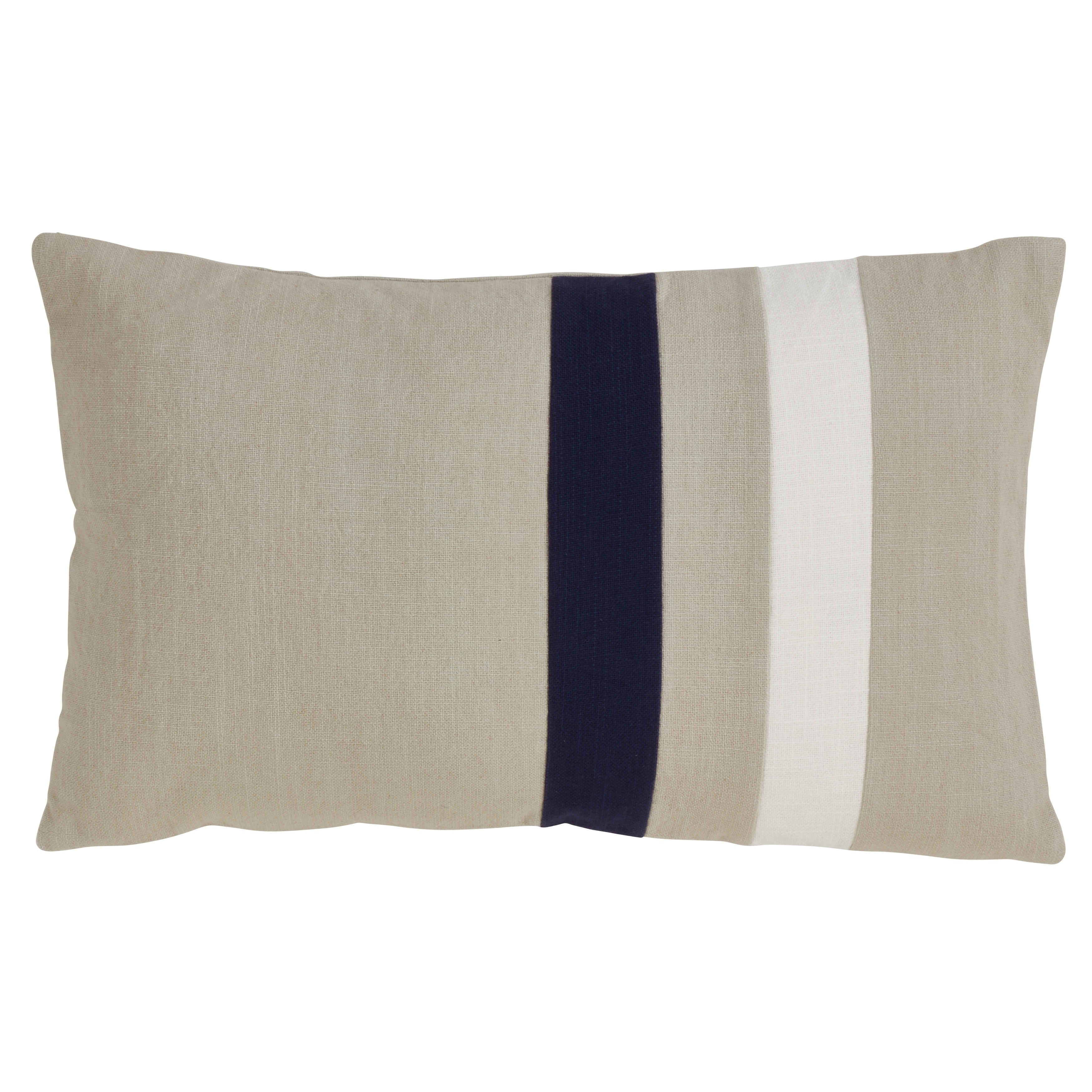 Cotton Double Stripe Design Down Filled Throw Pillow