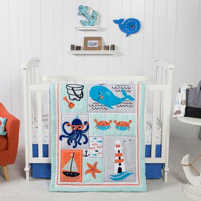 Ocean Pals 3 Piece Crib Bedding Set
