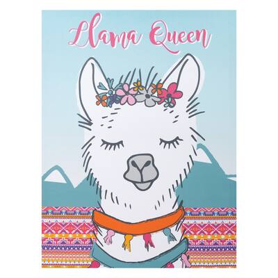 Llama Queen Canvas Wall Art