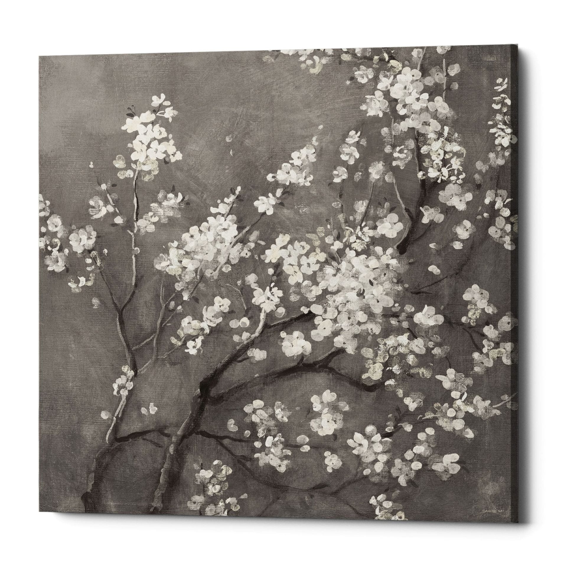 Epic Graffiti "White Cherry Blossom I on Grey" by Danhui Nai, Giclee