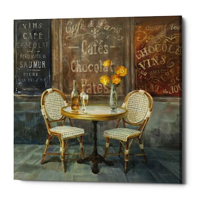 Epic Graffiti "French Cafe" by Danhui Nai, Giclee Canvas Wall Art - 37" x 37"